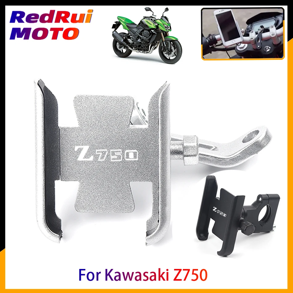 

For Kawasaki Z750 Z 750 Motorcycle CNC Aluminum Mobile Phone Holder GPS Navigator Rearview Mirror Handlebar Bracket Accessories