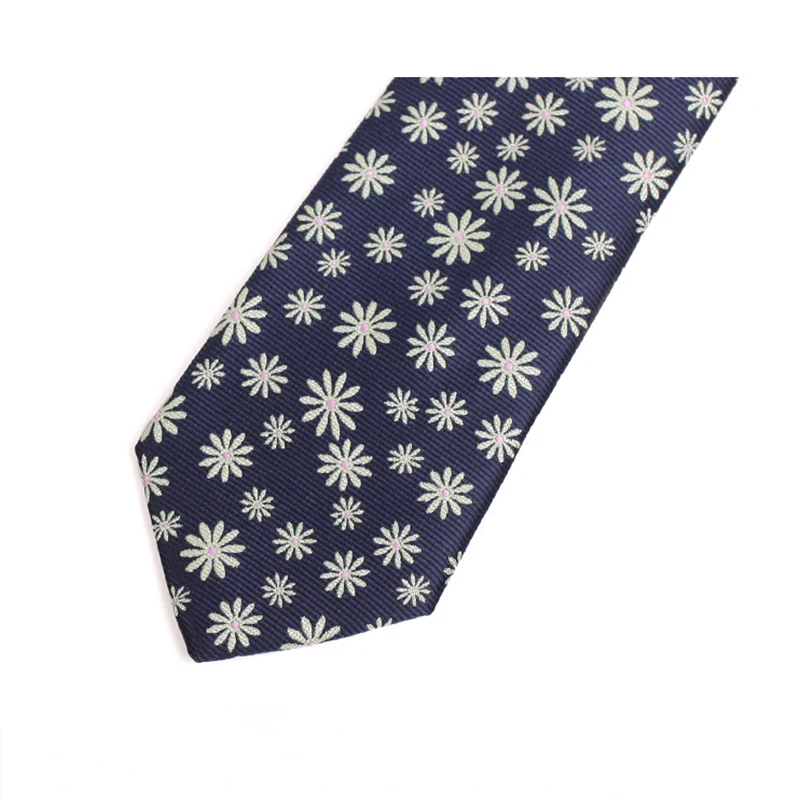 Men Business Work Necktie High Quality Snowflake Print 7CM Tie For Men Fashion Formal Neck Tie Gentleman Blue Ties With Gift Box