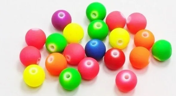 

DHL free Mixed 10mm 6 Color 12000 Pieces Fluorescent Candy Round Glass Beads DIY Spacer Accessories For Nechrt45