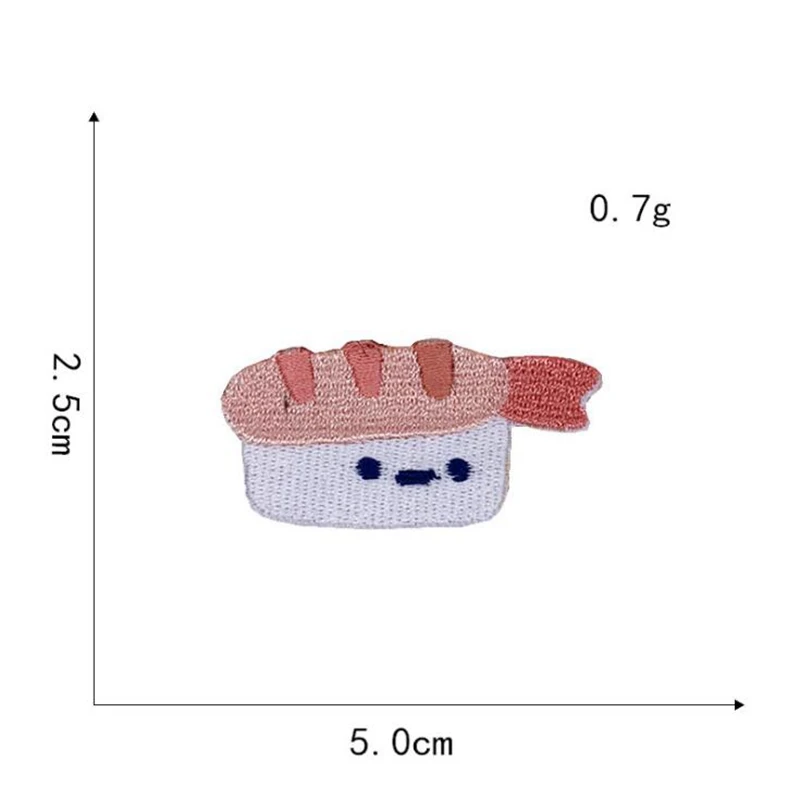 10 sztuk DIY kreskówka japonia styl nowe zdobienie naszywki haftowane chleb Sushi ryby naklejki żelazko na szycie ubrań aplikacje
