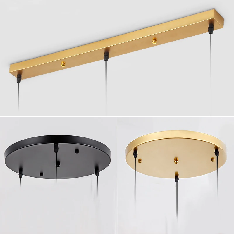 DIY Black Round Tray Ceiling Tray Lamps Long Tray Ceiling Plate Hang up Lamps Ceiling Base Light Pendant Lamp Lighting Accessory