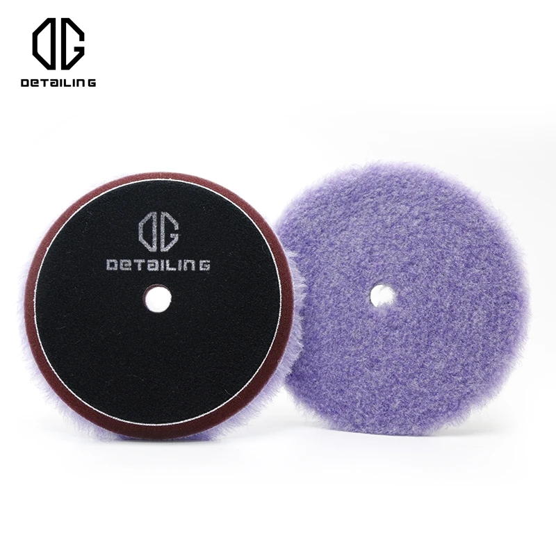 DETAILING Short Lamb Woolen Buffing Pad Natural Wool Buffing Pad Car Polishing Disc DA Polisher Buff Cutting Pads Abrasive Tool