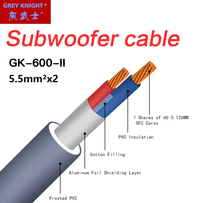 GK-600-II Fever Grade Subwoofer HIFI oxygen-free copper (OFC) audio speaker cable amplifier cable carbon fiber plug