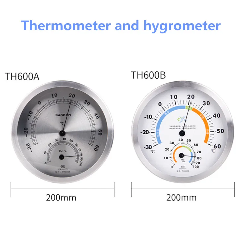 

BAOYI 2 Color Home Thermometer Hygrometer 20CM Dial Indoor&Outdoor Barometer Analog Garden Temperature Humidity Meter Instrument