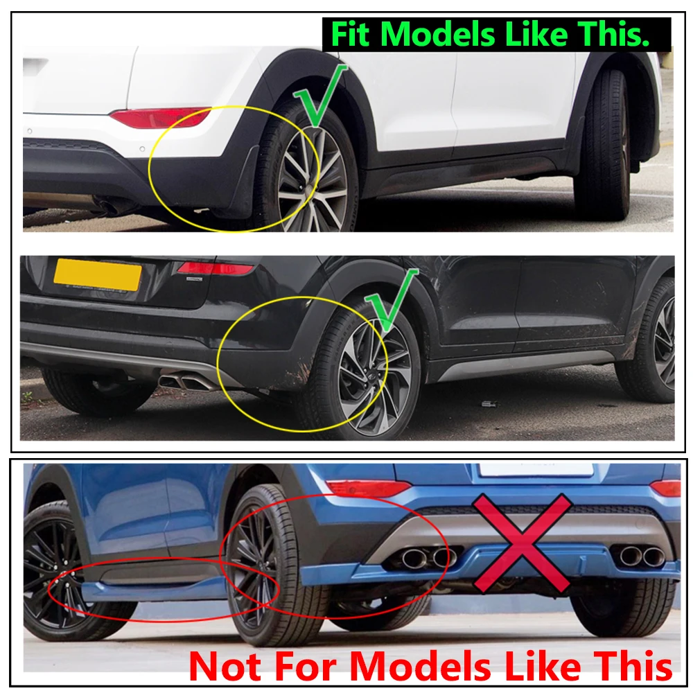 Set Molded Mud Flaps For Hyundai Tucson TL 2015 - 2020 Mudflap Splash Guards Mudguard Fender Front Rear 2016 2017 2018