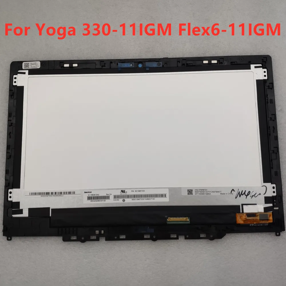 Yoga 330 11igm toque digitador da frente de vidro 11.6 Polegada display portátil lcd painel matriz flex 6 11igm para lenovo yoga 330 toque