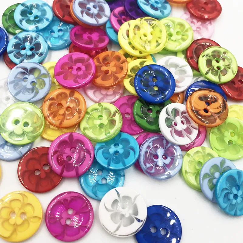 50Pcs 18MM Mix color plastic buttons children\'s apparel supplies sewing accessories DIY scrapbooking PH344