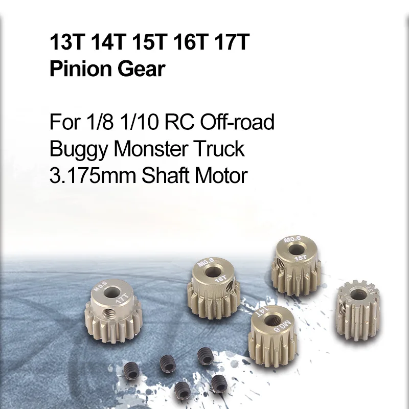 SURPASS HOBBY M0.6 3.175MM 13T 14T 15T 16T 17T Pinion Gear Set for 1/8 1/10 RC Off-road Buggy Monster Truck 3.175mm Shaft Motor