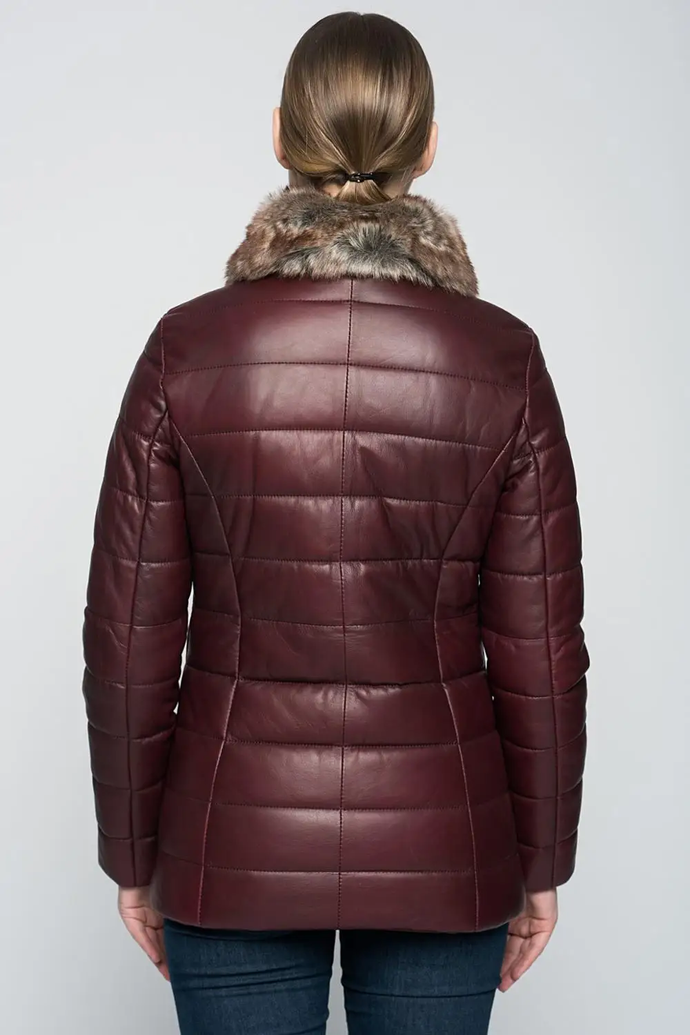 Echt schaffell Maroon echtes leder jacke neue winter mode, schnelle mode mode hause