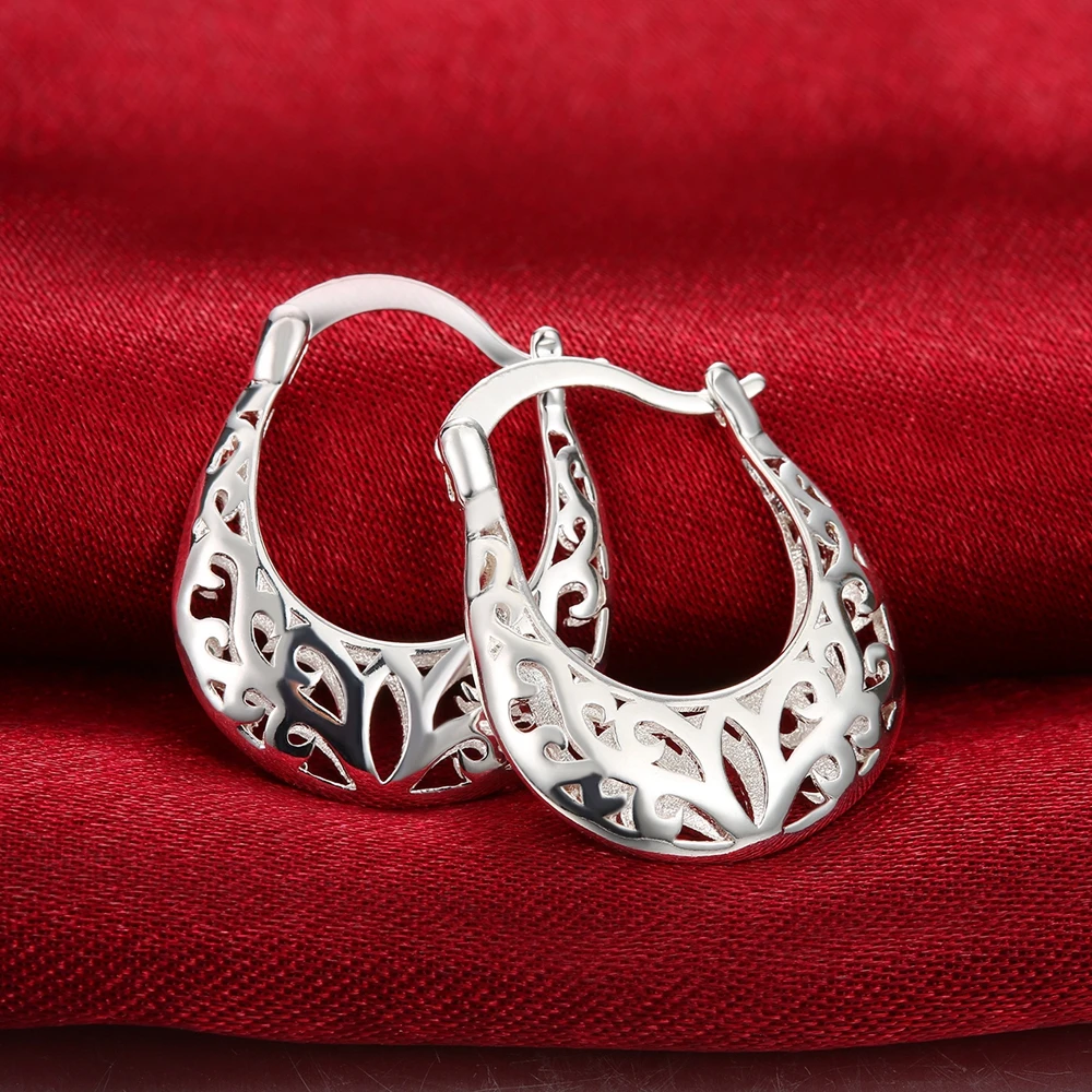 Wholesale Fashion Silver 925 Plated Earrings High Quality Elegant Cute Women Charms Wedding Classic Jewelry LAYD Lovly Gift E632