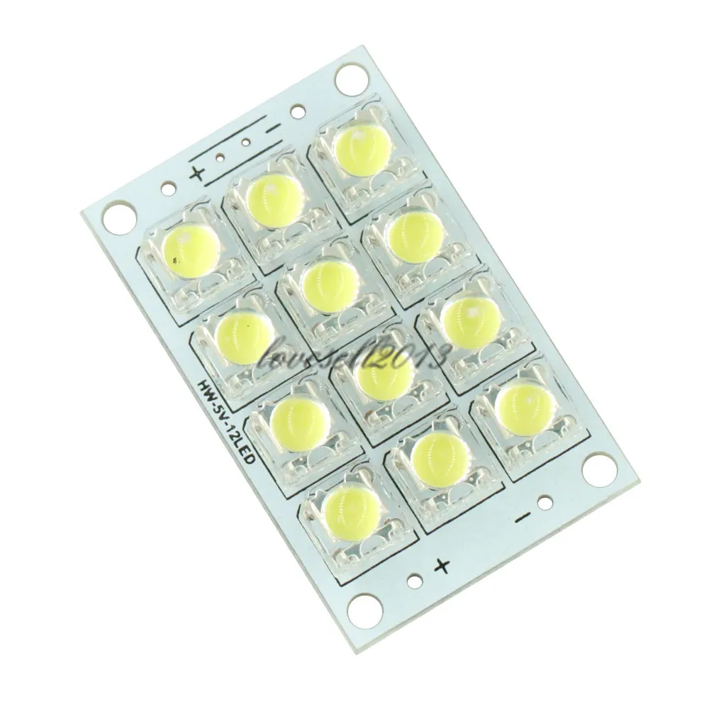 DC 3V-5V 12 LED Super Bright White LED Piranha Board Night LED Lights Lamp Module Board Diy Kit