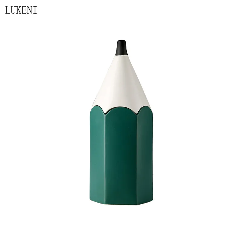 Modern Creative Pencil Children's Room Soft Decoration Furnishings Fun Ceramic Pen Holder Storage Storage Tank Decoration