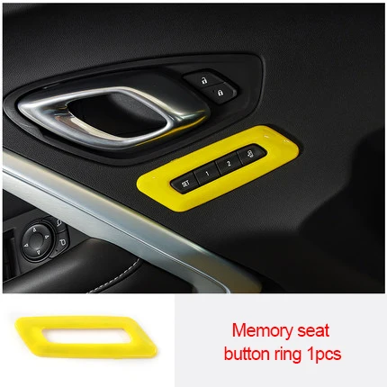 For Chevrolet Camaro Bumblebee 2017-2020 chrome yellow color Memory seat button ring 1pc