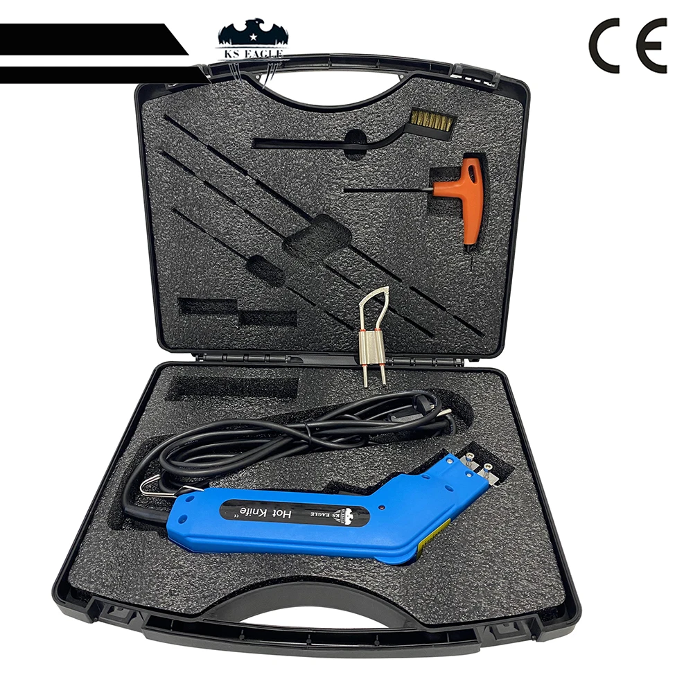 KS EAGLE Electric Hot Knife Hand Held Hot Knife Fabric Cutter Heat Cutter Tool Kit- with Blades & Accessories