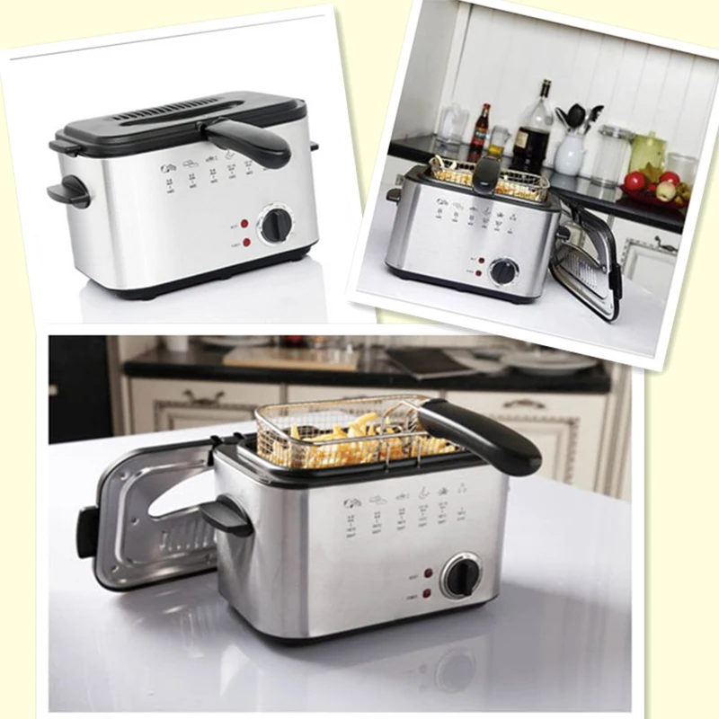 1.2L electric fryer, household non-flammable constant temperature mini multi-function rectangular chicken wings small electric