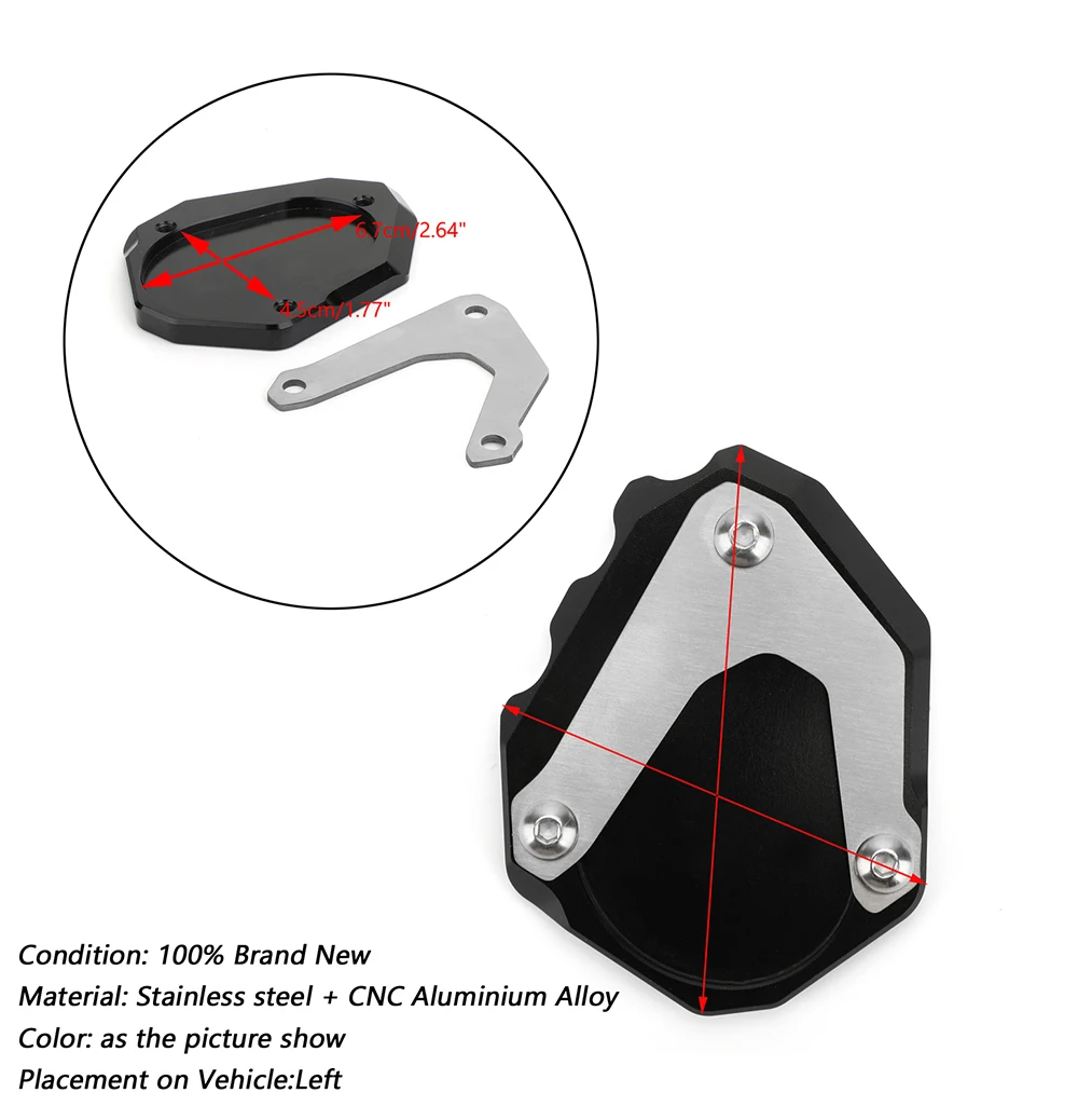 

For BMW R1200RT R1200 RT R 1200 RT 2004-2013 Motorcycle Kickstand Foot Side Stand Extension Enlarge Pad Support Plate