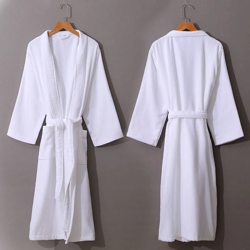 Hotel Robe 100% Cotton Toweling Robe Bath Robe For Men And Women Soft highly absorbent Robe Females Casual Ventilation Home Wear