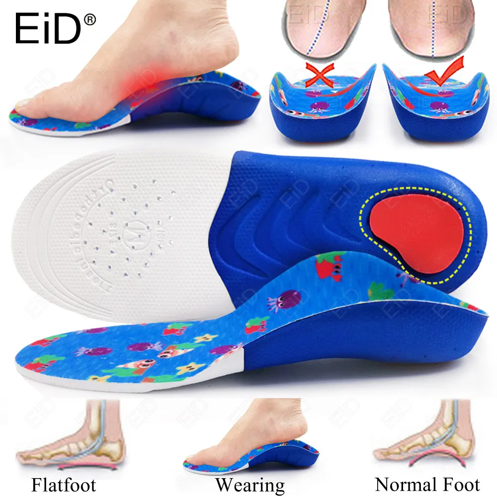 EiD Children shoes Orthopedic insoles for Sport Flat Foot Arch Support O/X Leg corrected Kids Orthotics pads Feet Care Inserts