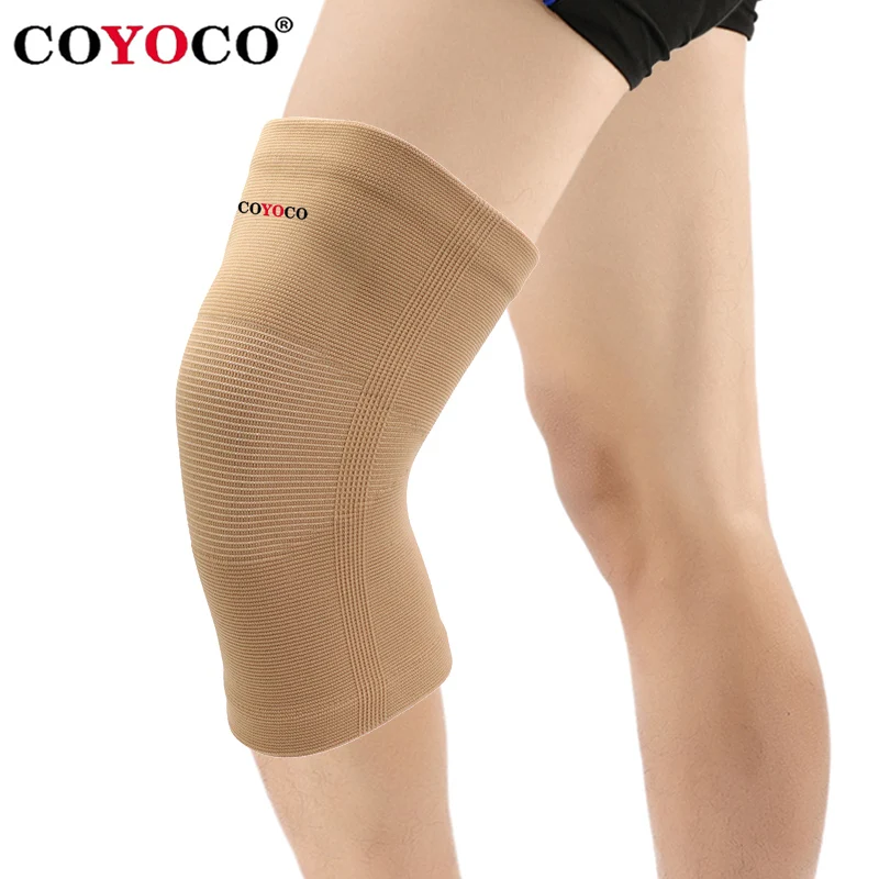 1 Pcs Sports Knee Support Pads Protector COYOCO High Elastic Brace Kneepads Prevent Arthritis Injury Guard Keep Warm Brown