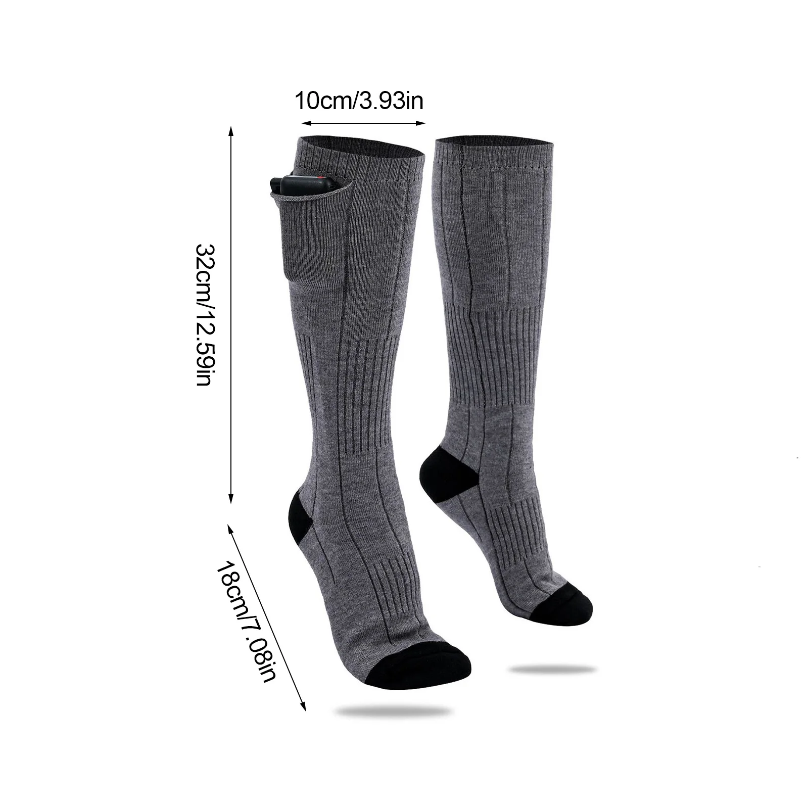 USB Electric Heated Socks Unisex 2000mAh Battery Powered 3 Temperature Settings Comfortable Thermo-socks For Skiing Hunting