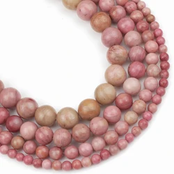 AAA Natural Rhodonite Stone Round Loose Beads For Jewelry Making DIY Bracelet Necklace 15.5