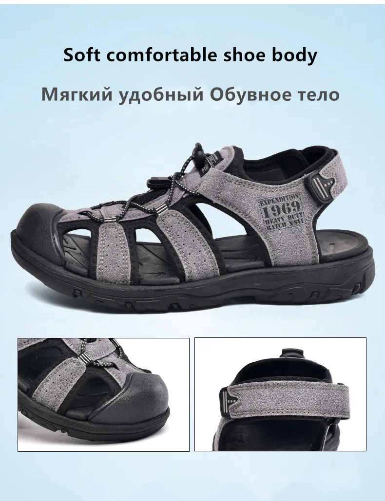 Lässige Herren-Outdoor-Sandalen, Sommer, atmungsaktiv, flache Sohle, Strandschuhe, bequem, weich, zum Gehen, Wandern, sportliche Herrenschuhe 2020 – Detail 8