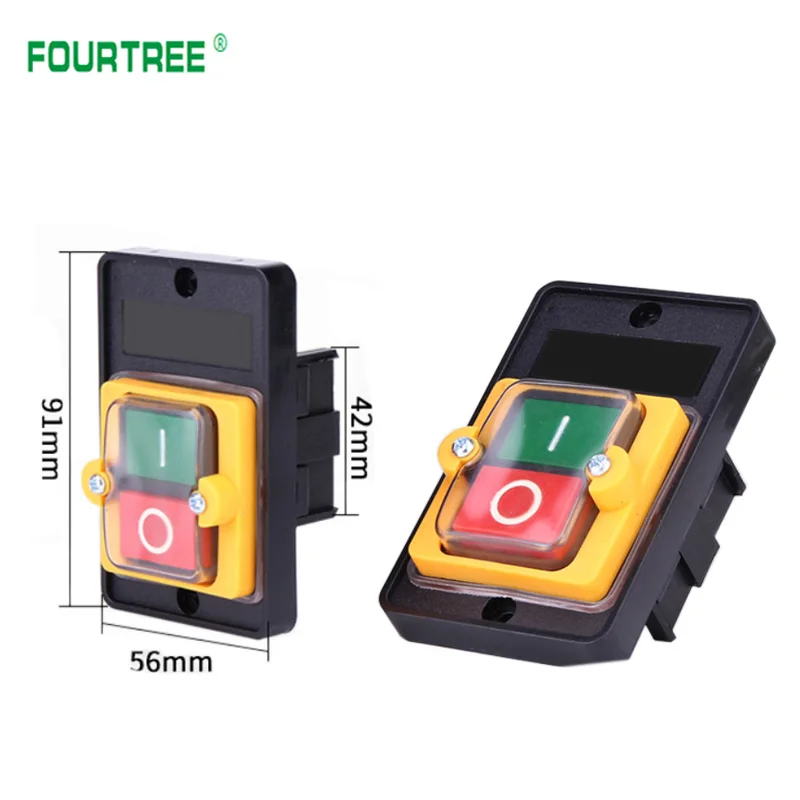 KAO-5 Push Button Switch Waterproof KAO-5M KAO-5H10A 220V 380V For Cutting Machine Bench Drill Switch Power On/ Off Switch