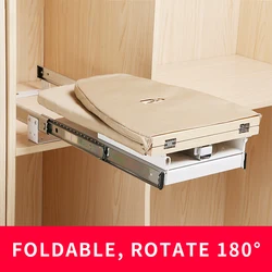 180° Rotating Ironing Board foldable ironing board closet Hiding Push Pull Damping Ironing Board 180 Wardrobe Built-in