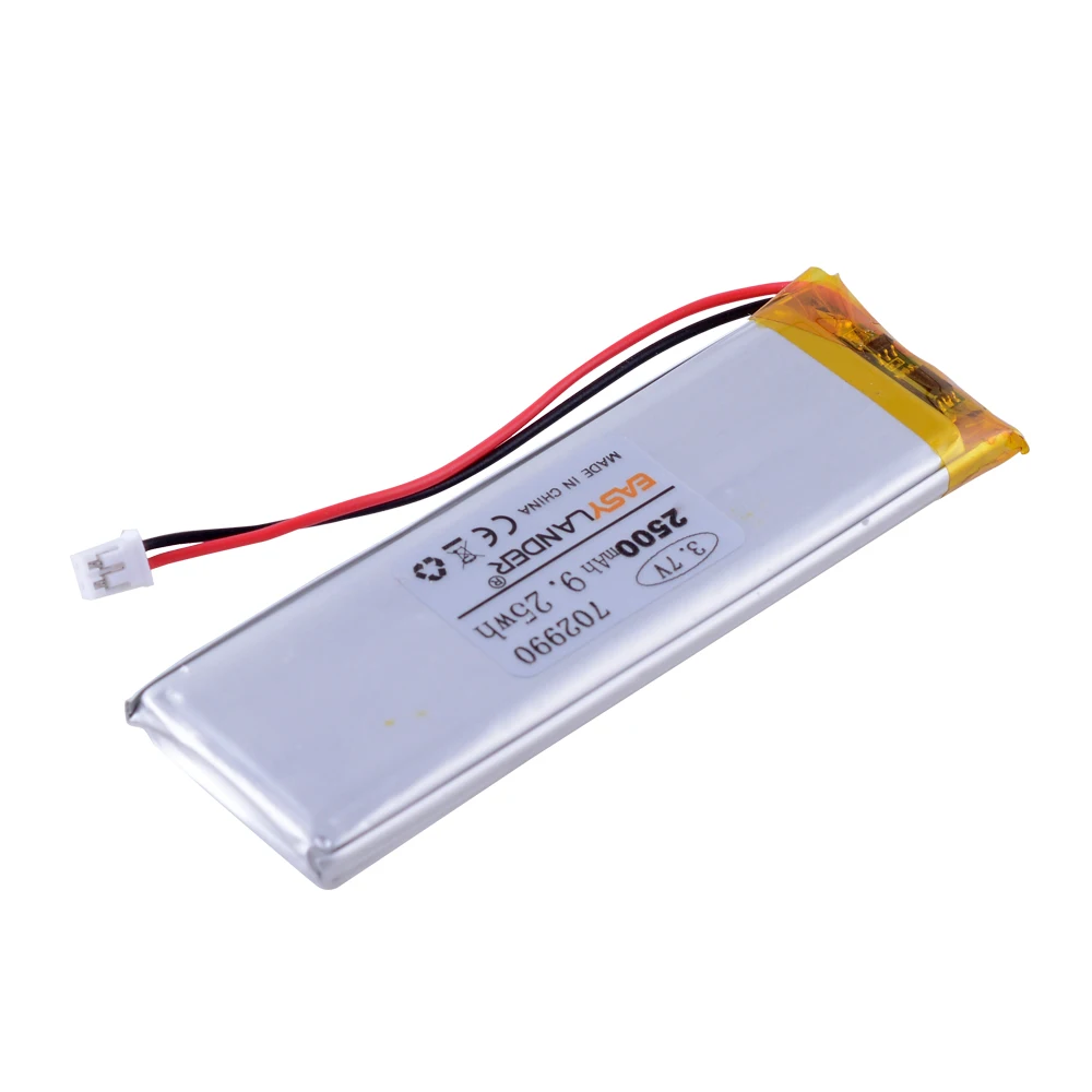 3.7v 2500mAh Polymer lithium battery 702990 bar LED lamp  rechargeable toy medical equipment Hunting dog GPS battery 703090