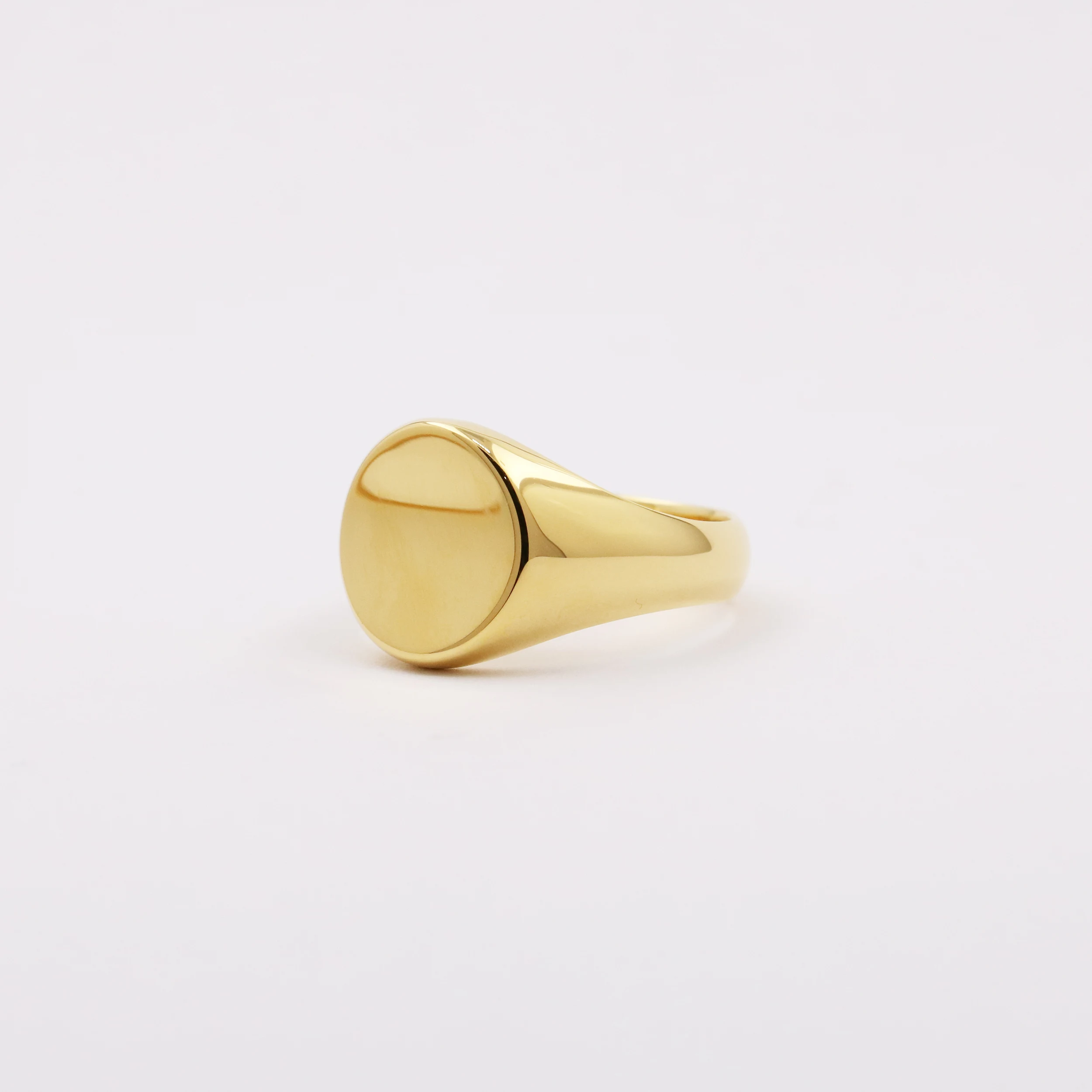 Sterling Silver with 2.0 micron Gold Plated Signet Ring For Women