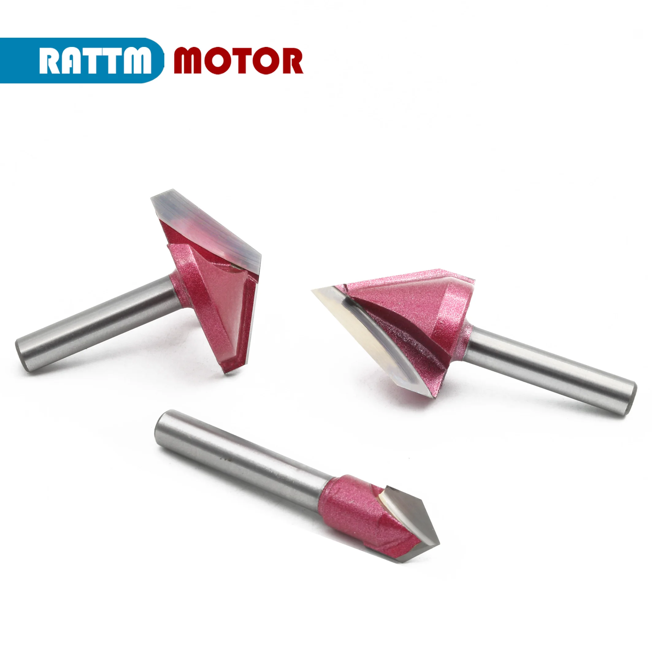 Cnc gravura 3d-v bits roteador 60/90/120/150 graus 6-32mm v groove chanfro de madeira acrílica