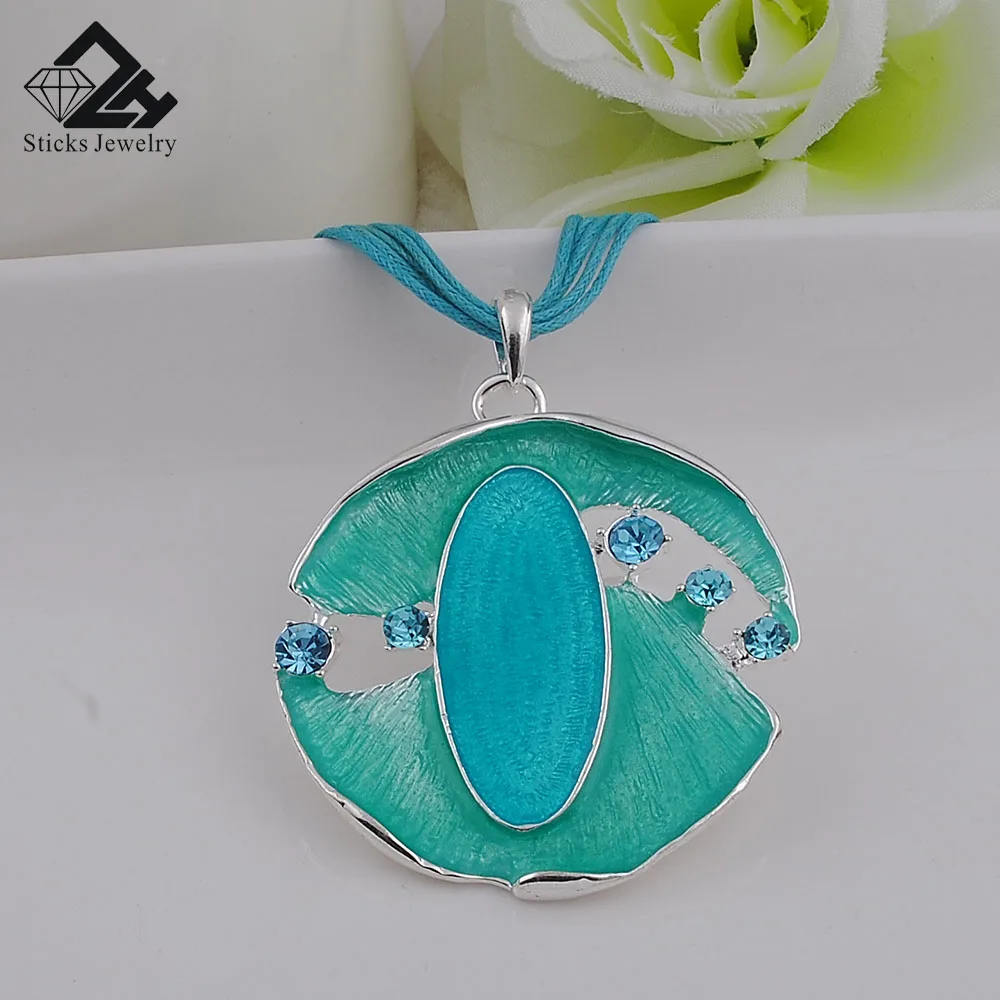 Unicorn Resorcinolphthalein Trendy Necklace Geometric Zinc Alloy Silver Plated Enamel Rhinestone Statement for Women