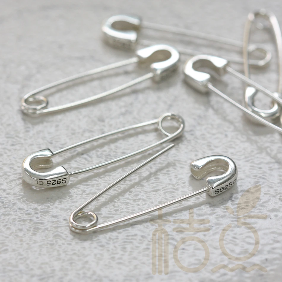 Materiały DIY - Jednoczęściowe elementy ze srebra próby 925 - Zapięcie typu agrafka - Element do kolczyków - 29mmx7.5mm (4109C)
