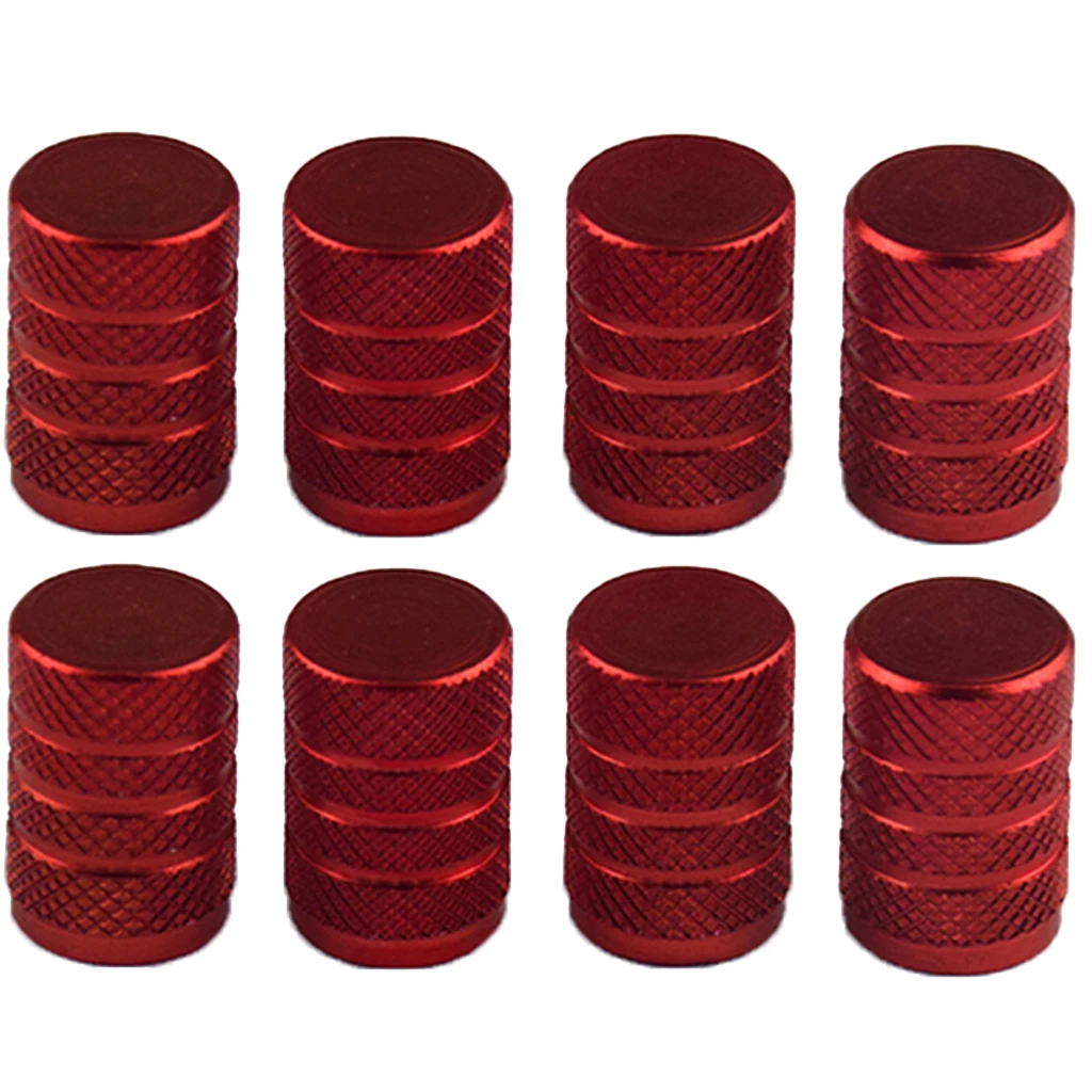 8pc Aluminum Alloy Bolt-in Car Wheel Tire Valve Stem With Dust Cap Red