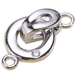 Clasps For Jewelry Making Fastening Accessories 925 Silver Plating Cubic Zirconia Clasps For DIY Pearls Necklace Bracelet Clasp