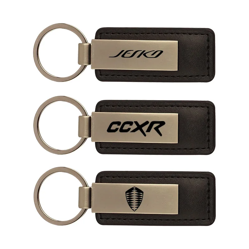 New leather metal car key chain keychain car key ring for Koenigsegg Agera RS CC8S CCR CCX CCXR Gemera car accessories