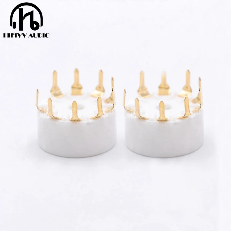 9Pins Tube Holder Socket Ceramic gold-plated bipolar PCB socket tube 12AX7 6N4 ECC83 upgrade Tube power Amplifiier
