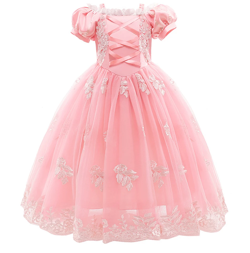 Mädchen Cosplay Prinzessin Aurora Rapunzel verkleiden Kinder Weihnachten Halloween Tüll Kostüm für Kinder Mädchen Geburtstag – Detail 4