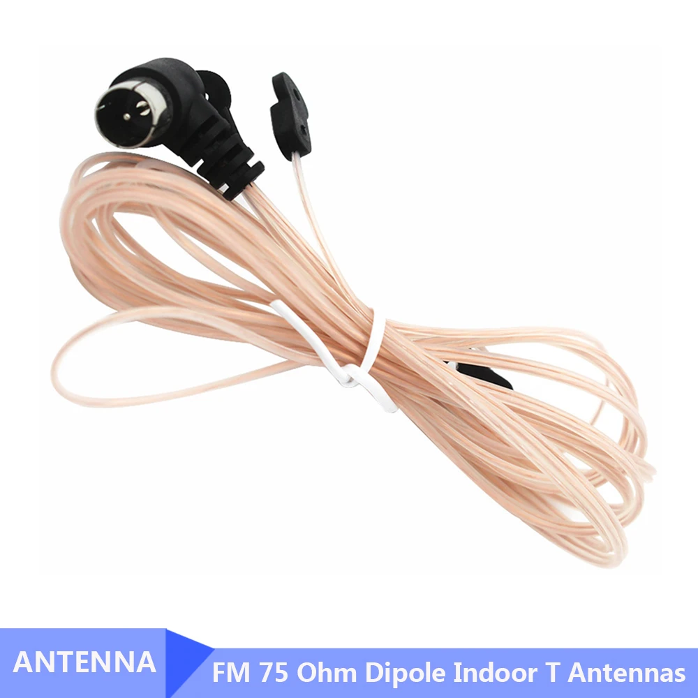 TV Radio FM Transmitter Antenna Signal Amplifier Gain 3dB 75Ohm Dipole Indoor T Antennas 12V 520-1710MHz