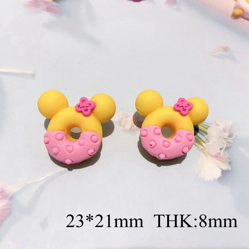 10Pcs 23mm Summer Ice Cream Plannar Resin Cake Food Accessories Ear Studs Jewelry Making DIY Crafts Phone Case Ornament Material