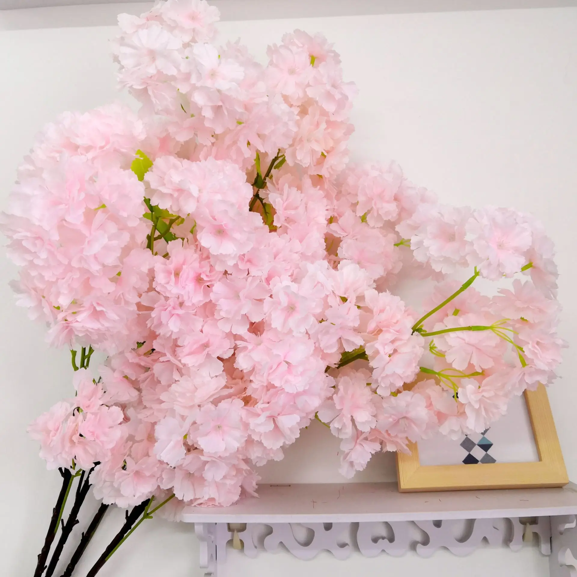 

5 Pcs Simulation Cherry Blossom Branch Photo Studio Flower Wall Wedding Arch Decoration Fake Flowers Home Living Room Decoration