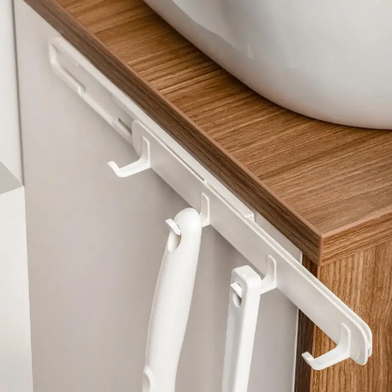 kitchen Accessories Punch-free Four Hook Hooks Bathroom Kitchen Rack Wall Door Rear Hook Coat Racks Multi-function Storage Rack