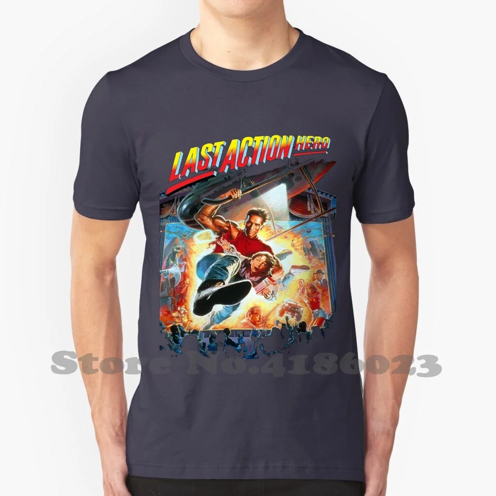 Last Action Hero Film Arnold Schwarzenegger Jack Slater 100% Cotton T-Shirt Last Action Hero Film Movie Cinema Ticket Arnold