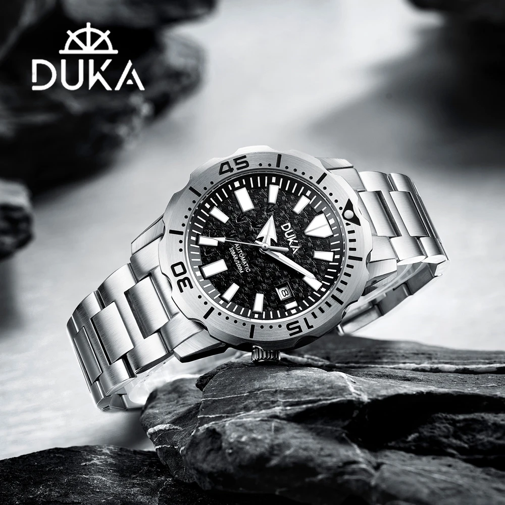 DUKA Luxury Automatic Watch Men Mechanical Wristwatches Stainless Steel Sports 10Bar Waterproof Sapphire Glass Reloj Hombre 2023