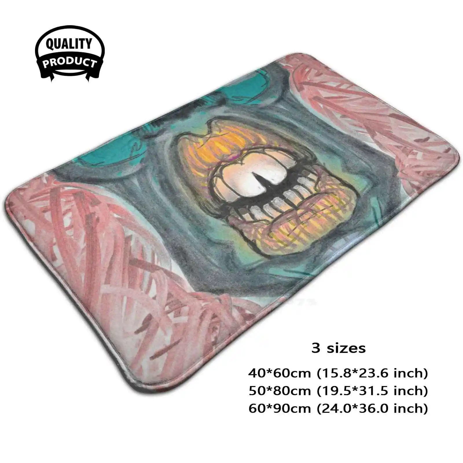 Killer Clown With Bug Eyes Soft Cushion Home Carpet Door Mat Car Rug Killer Clown Spooky Halloween Scary Clowns Steven King It