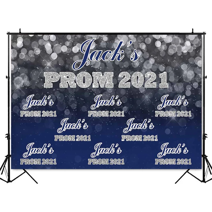 2K21 Выпускной День Рождения Выпускной фон синий и серебряный боке фон для фотостудии, класс 2021 поздравивечерние