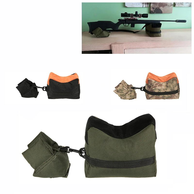 Front & Rear Rifle Shooting Tactical Bench Target Stand Support Sandbag Unfilled Hunting Accessories Rifle Rest Sniper Gun Bag