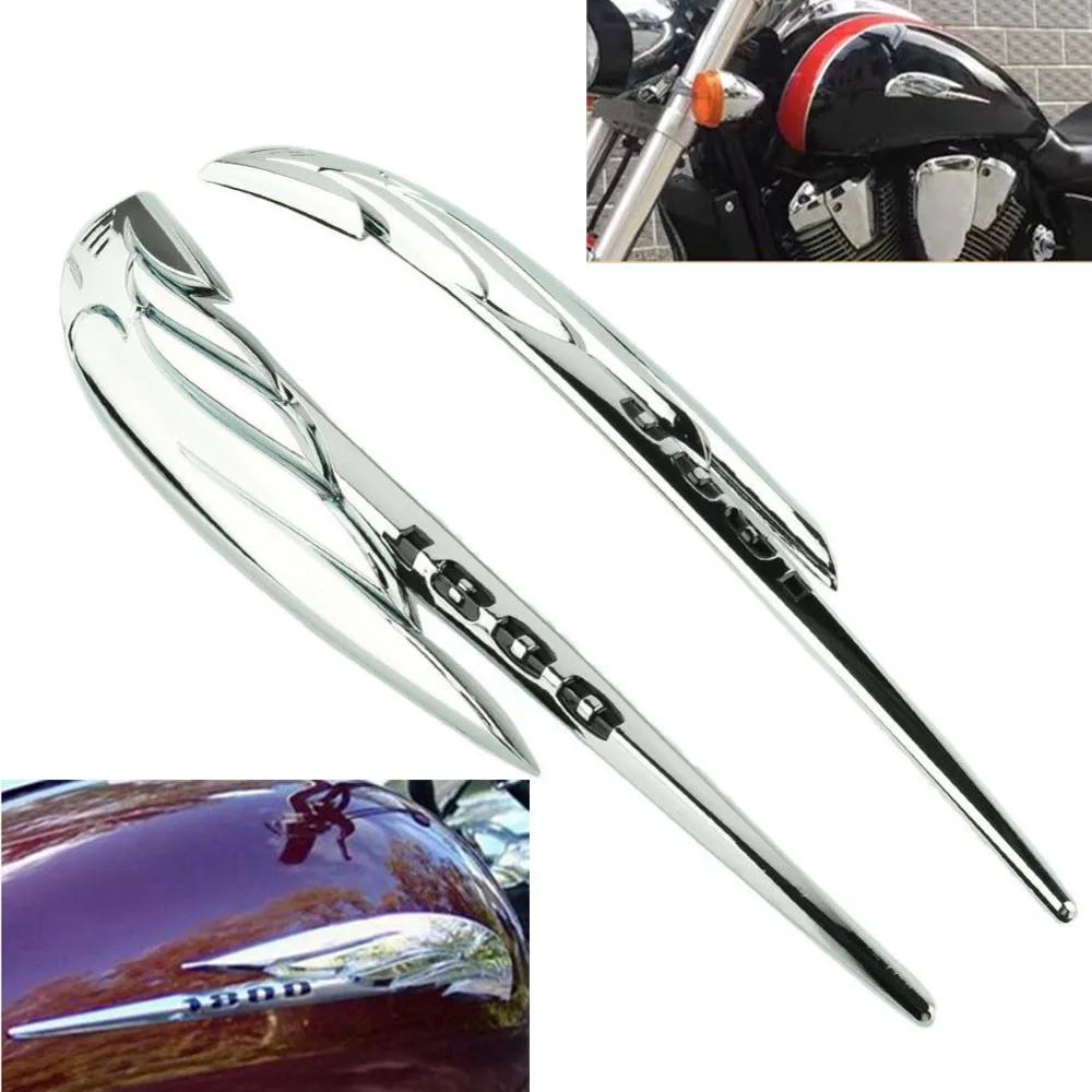 Motorcycle For Honda VTX1800 1800C 1800R 1800S GL1800 Chrome ABS Fuel Gas Tank Emblem Badge Decoration 3D Decals Stickers