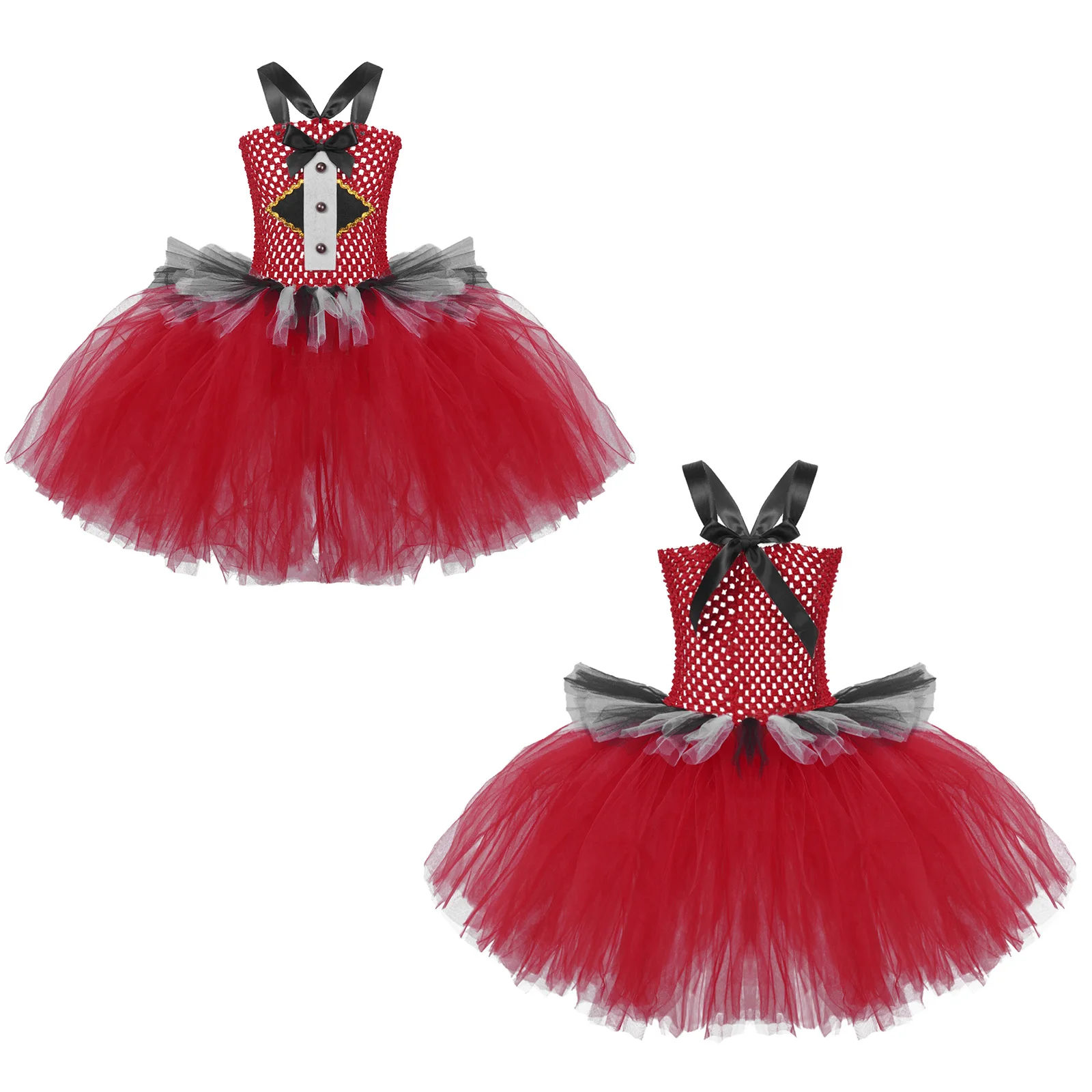 Vestido infantil de tule tutu, fantasia de circo para meninas, natal, dia das bruxas, cosplay, festa, carnaval