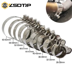 ZSDTRP 28 35 39 43 47 51 55 59 63mm Motorcycle Stainless Steel For Band Exhaust Clamp Kit Fit Motorcycle Muffler Silencer